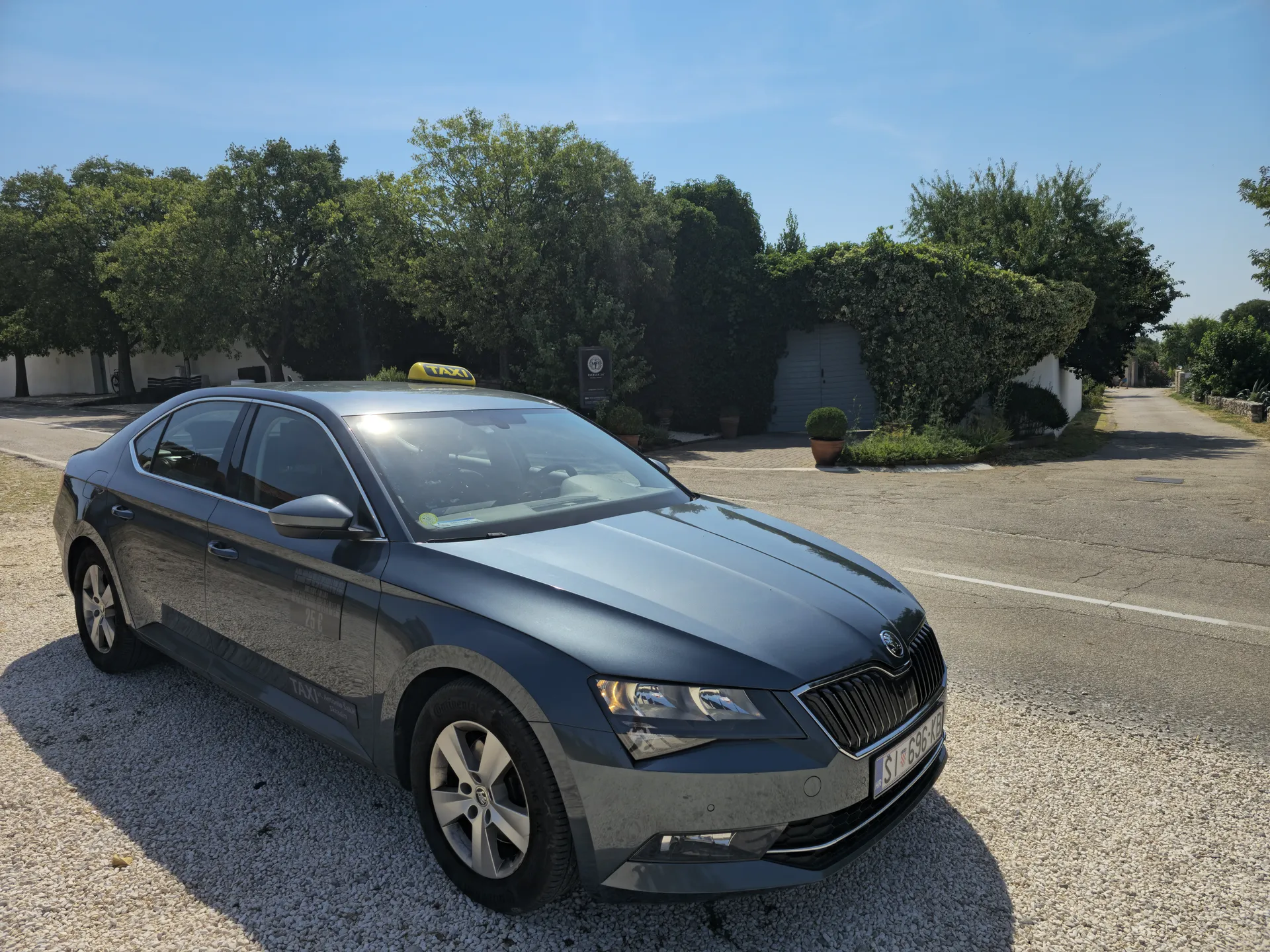 Antonio's Škoda Superb at Bibich Winery near Skradin